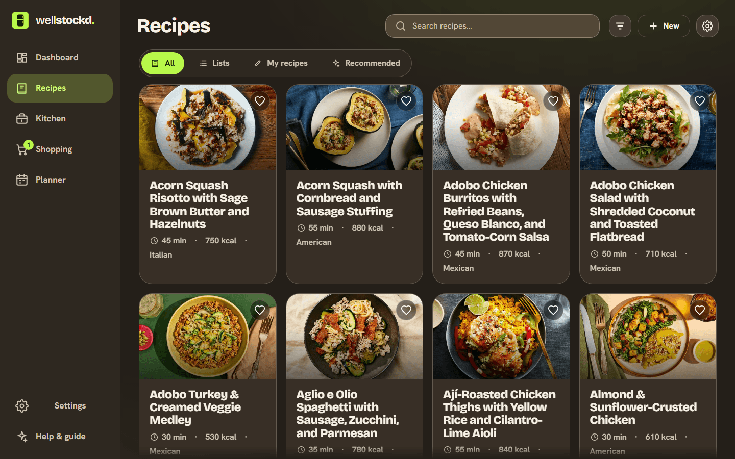 Recipe availability with can-make and missing-item guidance