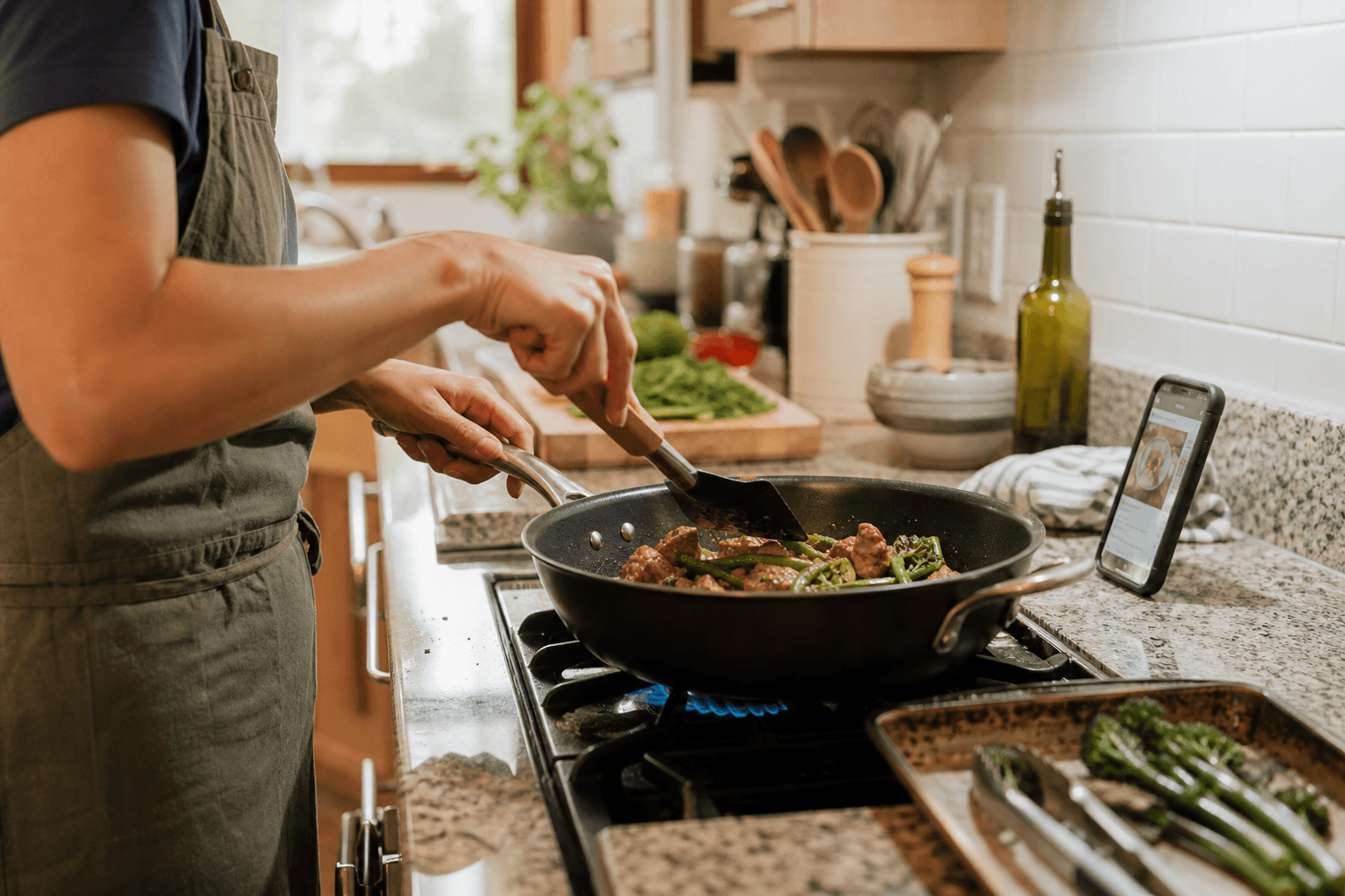 Hands free cooking app: a whole dinner without the screen