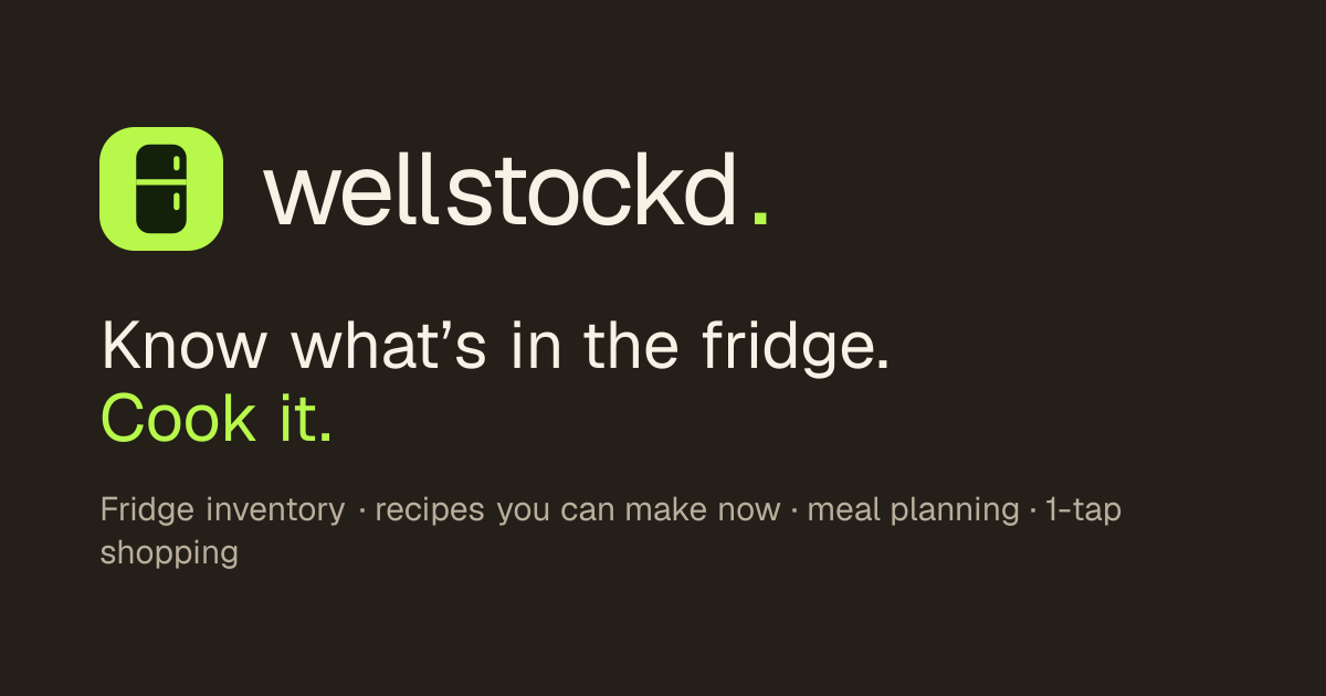 Well Stockd — know what’s in the fridge, cook it
